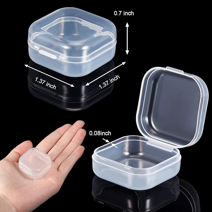 24 Packs Small Clear Plastic Beads Storage Containers Box - Image 2