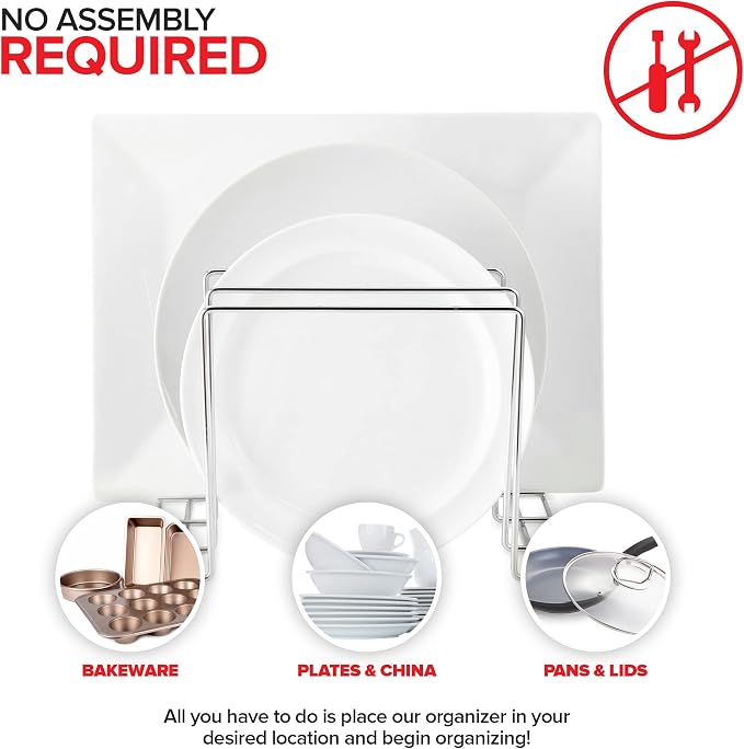 Stock Your Home Chrome Steel Baking Pan Organizer Rack - Image 3