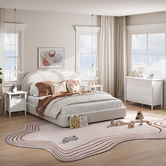 3 Piece Bedroom Set, Vintage 6 Drawer Dresser and Nightstand Sets - Image 9