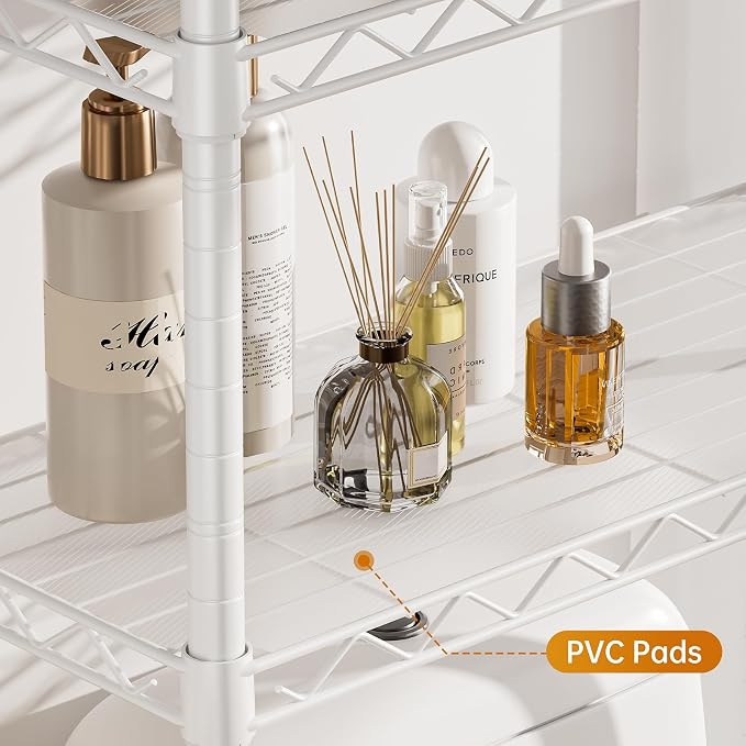 Over The Toilet Shelf, 3-Tier Adjustable Freestanding Metal Bathroom Organizer - Image 6