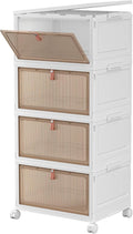 CTSNSLH 4 Tier Plastic Storage Bins and Boxes Organizer - 27Qt Stackable by CTSNSLH