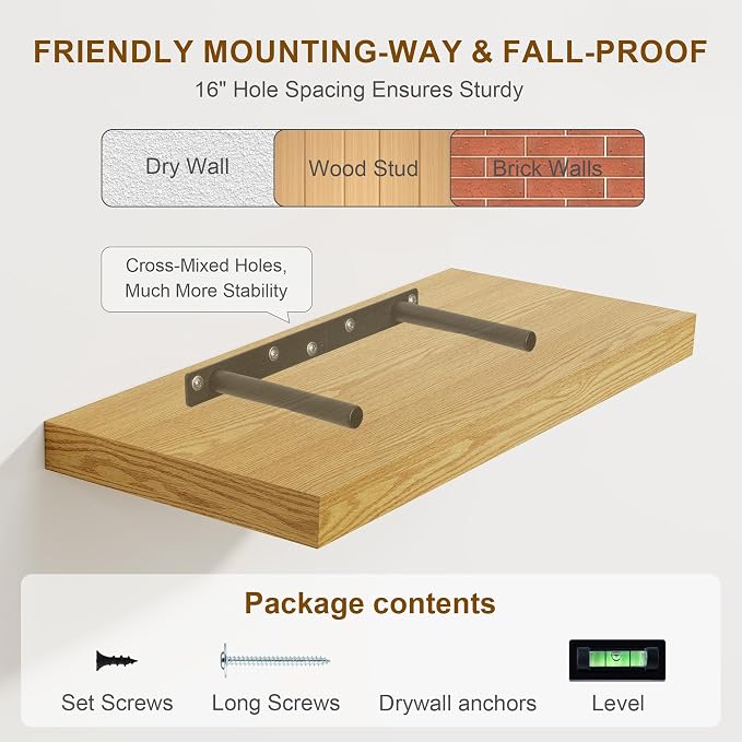 Fun Memories Floating Shelves 36 Inch Long, Deep Floating Shelf - Image 7