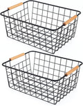 Black 2PCS Wire Storage Baskets by ELEATTRUN
