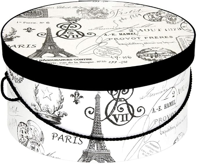 Sarah's Hat Boxes Classic Paris Hat Box – 12.75" x 6.5" Handmade in USA – by SarahsHatBoxes