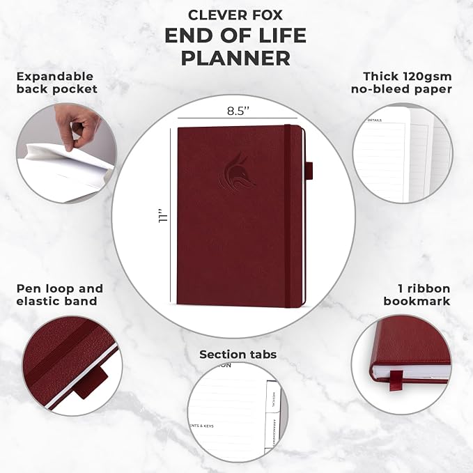 Clever Fox Large End of Life Planner – Guided Final Arrangements Organizer - Image 2