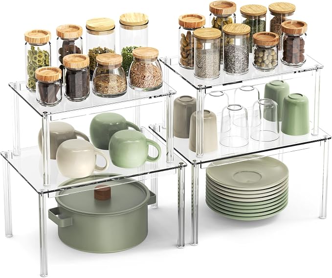 4Pack Acrylic Cabinet Organizer, Spice Rack Organizer by Unknown
