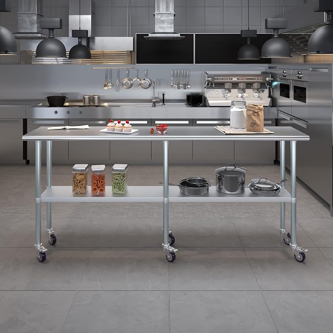 AmGood 84" Long x 18" Deep Stainless Steel Table - Image 9
