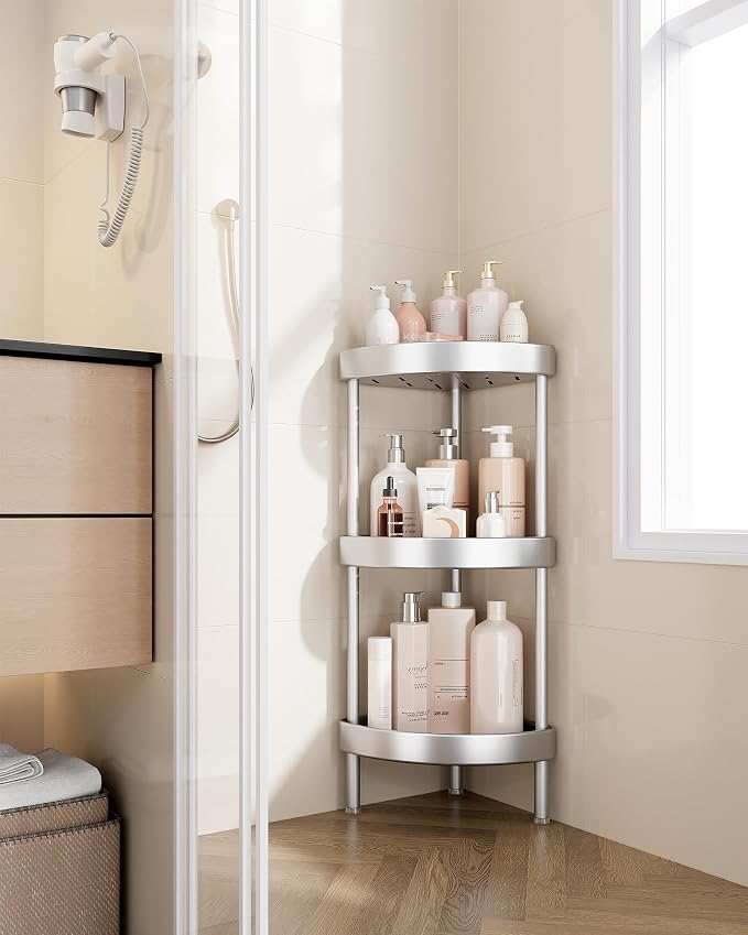 Nieifi Corner Shower Caddy Stand-4 Tier Rustproof Anodized Aluminum Standing - Image 6