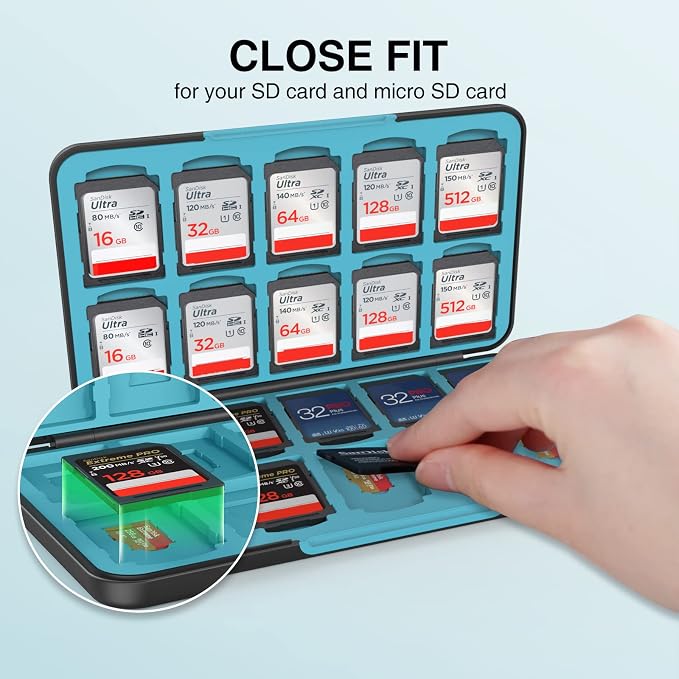 HEIYING SD Card Holder for SD/TF Cards, Portable Memory Card Storage Case - Image 4