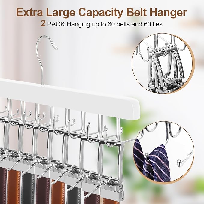 TOPIA HANGER 2 Pack 2 in 1 Belt Tie Hanger - Image 4