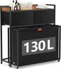 Laundry Hamper with 3 Section Rolling Bags, Laundry Sorter with Wheels by Sonharlar