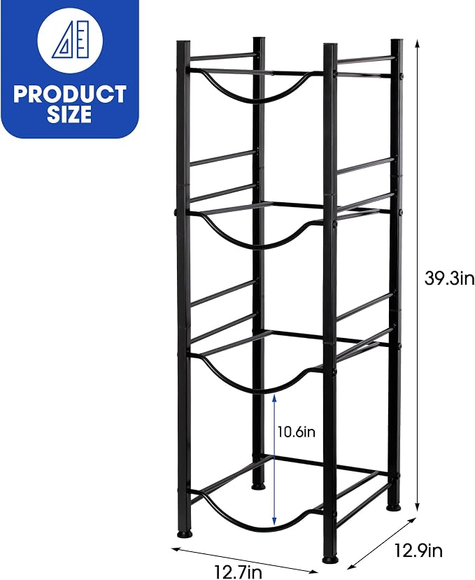 Klvied 5 Gallon Water Jug Holder, 4-Tier Heavy Duty Water Jug Rack - Image 3