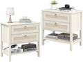 Wooden Nightstand Set of 2, Boho Side Tables by CMFYDAILY
