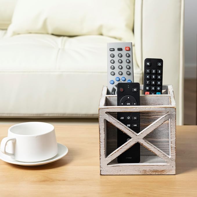 FARM IN Remote Control Holder, TV Remote Holder, Remote Caddy, Solid Wood - Image 3