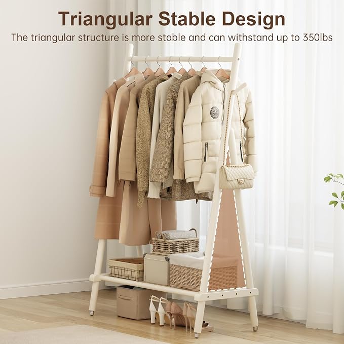 Solid Wood Clothes Rack, Clothing Rack - Image 8