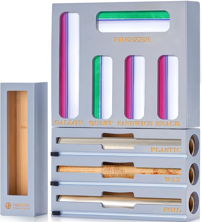 Calmbee Storage Bag Organizer, Foil and plastic Wrap Organizer by Calmbee