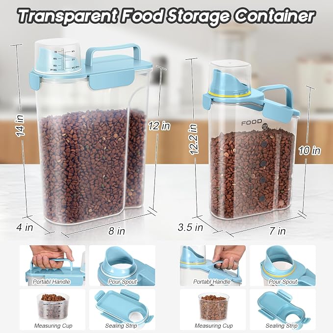 Dog Food Storage Container, Upgraded Large Nozzle BPA-free, 3-5 LBS Plastic Pet - Image 2