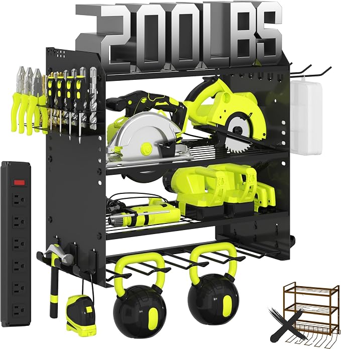 4 Layer Heavy Duty Power Tool Organizer Wall Mount - Image 3