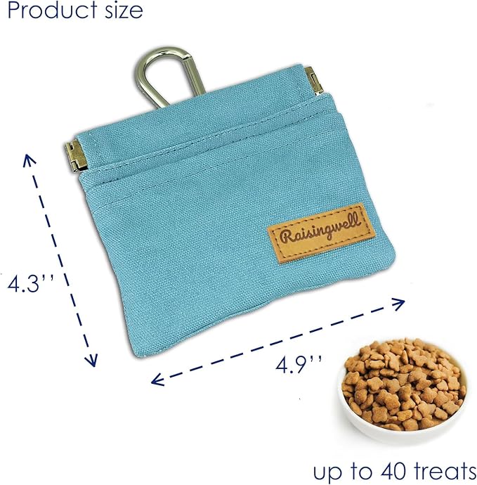 Dog Treat Pouch, Cotton Fabric, Hand Free Dog Walking Bag - Image 2