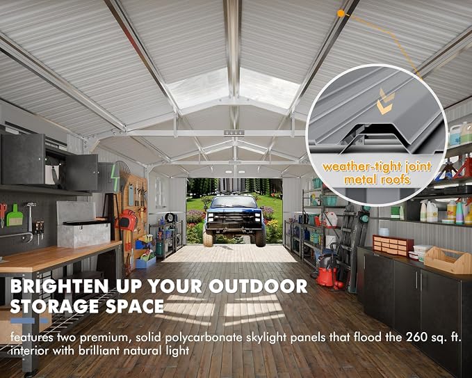 Metal Garage Shed, Weatherproof Steel Carport - Image 6