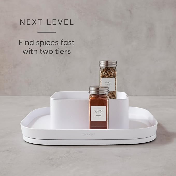 YouCopia MagicTrack Rectangle Lazy Susan Turntable 2-Tier Spice Rack: Jar & - Image 4
