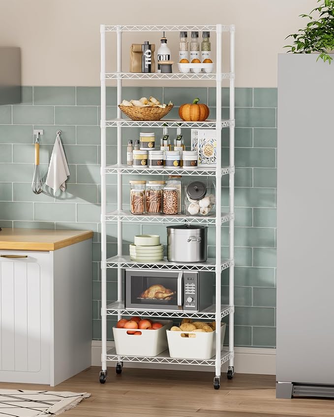 8 Tier Shelves Storage Shelf Wire Closet Bathroom Organizers Metal Pantry - Image 9