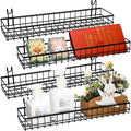 Blulu 4 Pcs 15.75 x 3.94 x 1.97 Inch Metal Grid Wall Baskets by Blulu