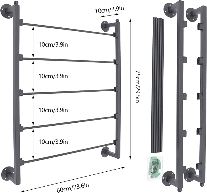 5 Tiers Display Tie & Scarf Rack, Wall Mounted Ribbon Rack Organizer Holder - Image 6