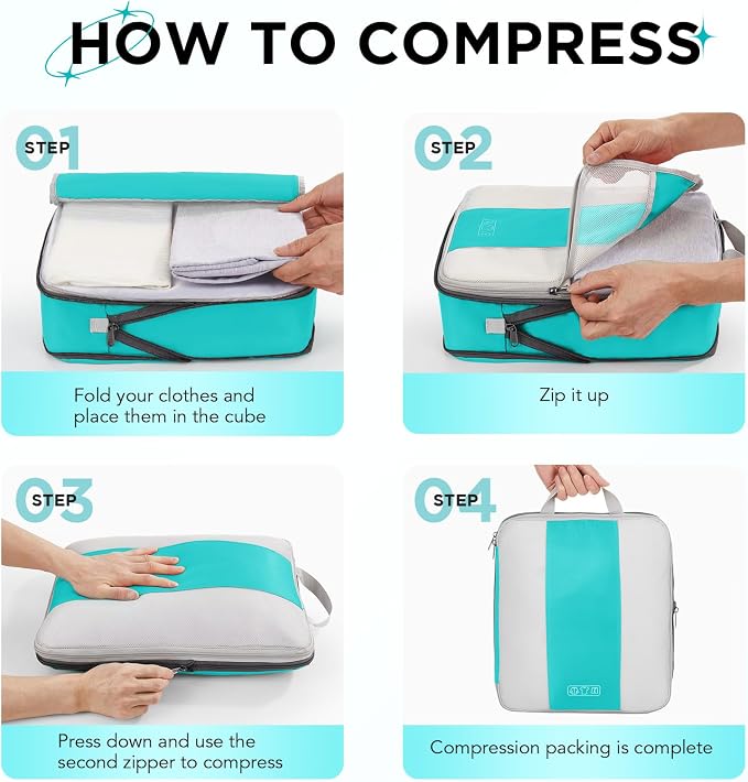10 Set Compression Packing Cubes - Image 3