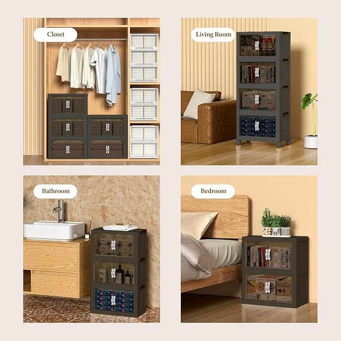 Stackable Storage Bins with Lids and Wheels - Image 5
