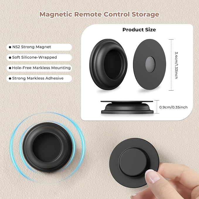 4Pcs Magnetic Remote Control Holder, Upgrades Silicone Wall Mount Self-Adhesive - Image 3