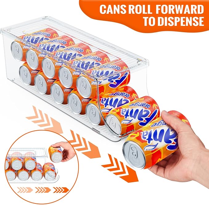 Soda Can Organizer for Refrigerator, Stackable Canned Food Pop Cans Container - Image 3
