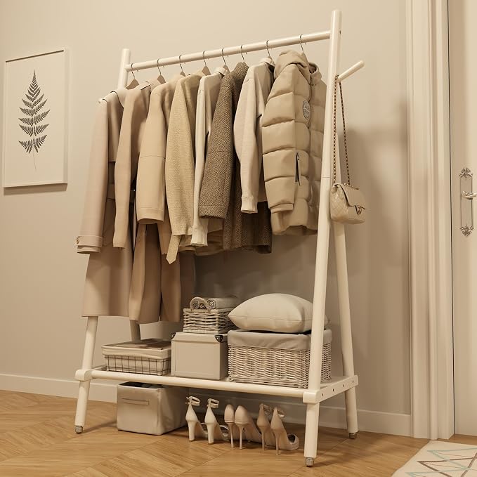 Solid Wood Clothes Rack, Clothing Rack by Muwuele
