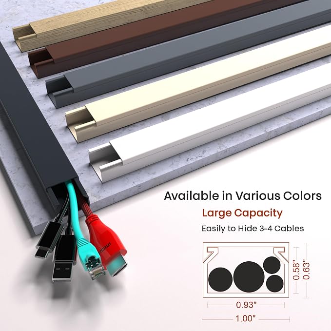 Black Cord Cover Wire Hider - 157in Large Cable Concealer - Image 3