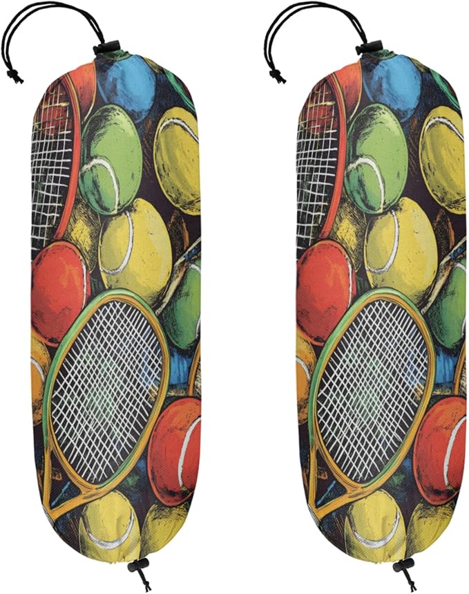 Sport Tennis Plastic Bag Holder 2 Pcs Grocery Bag Organizer Reusable Trash Bags by Unknown