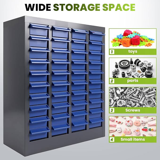 40-Drawer Bolt and Nut Organizer Bolt Bin Cabinet, Steel Part Cabinets Hardware - Image 5