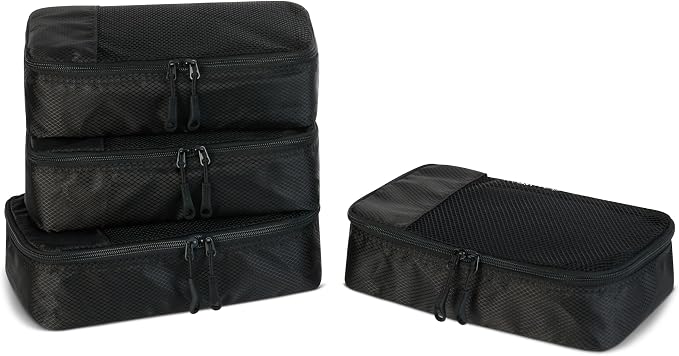 Amazon Essentials 4-Piece Packing Cubes Travel Accessories Set, Luggage by AmazonEssentials