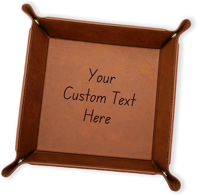 Personalized Valet Trays, Custom Engraved Leather Keys Tray by YayPersonalizedGifts
