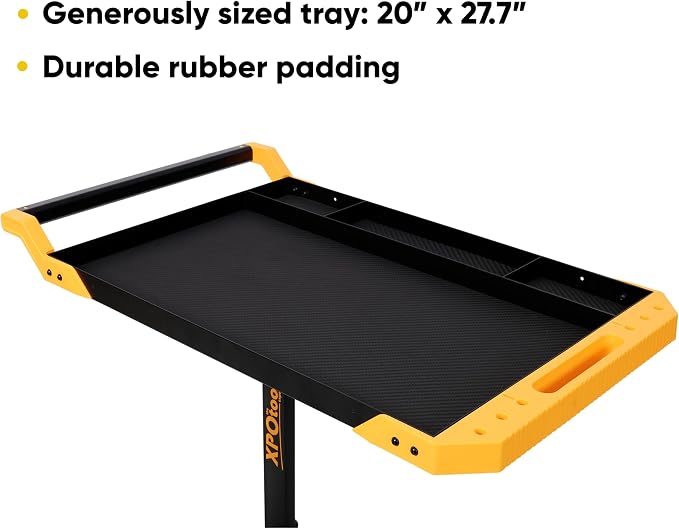 Adjustable Height Mobile Work Table, Rolling Tool Cart – Heavy-Duty Steel - Image 7