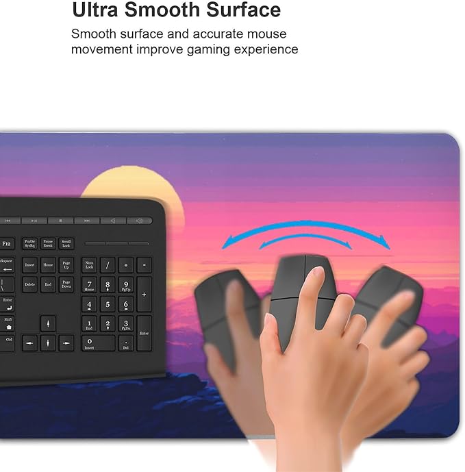 Sunset Mountains Large Mouse Pad, Anime Style Gaming Desk Mat, XXL Keyboard - Image 6