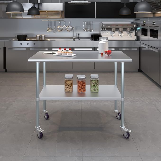 AmGood 48" Long x 24" Deep Stainless Steel Table - Image 9