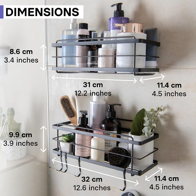 KINCMAX Premium Shower Caddy, No Drill Bathroom Shelves, Rustproof Stainless - Image 7