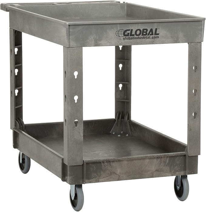 Global Industrial Plastic 2 Tray Shelf Service & Utility Cart, 44” x 25-1/2” - Image 8