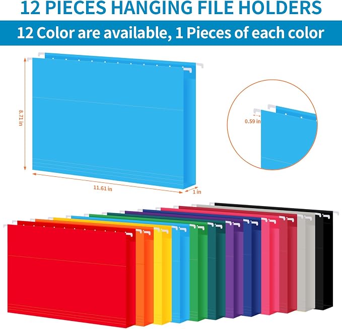 12 Pack Hanging File Folders, Letter Size - Image 3