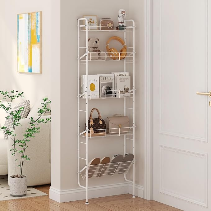 bukfen Behind The Door Organizers, 5-Tier Narrow Bathroom Kitchen Shelf - Image 6