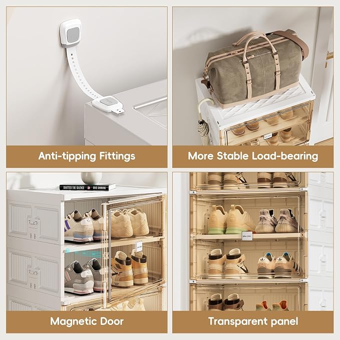 JEKO&JEKO 10 Tiers Foldable Shoe Rack Organizer Cabinet - Image 4