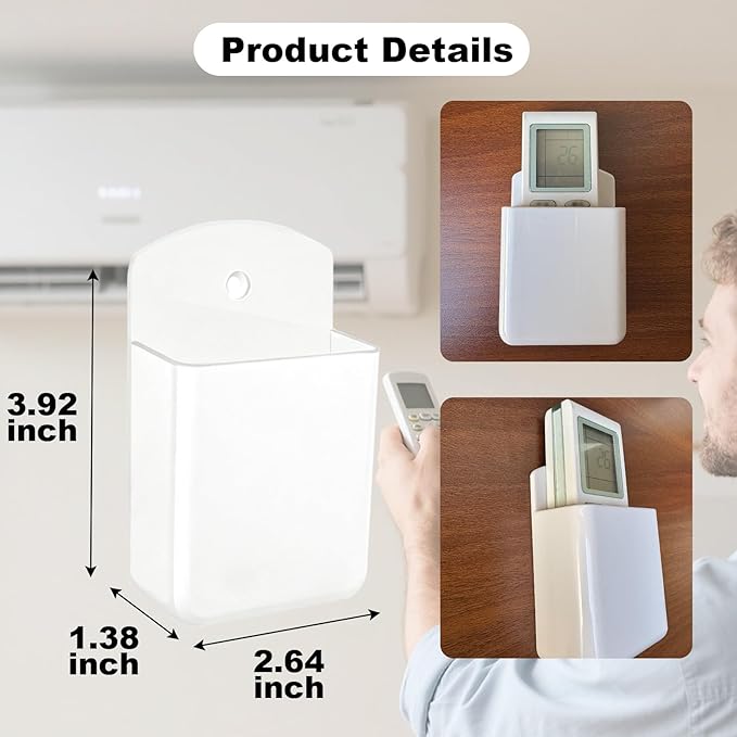 4Pcs Remote Holder Wall Mount, AC TV Remote Control Holder, Self Adhesive & - Image 2