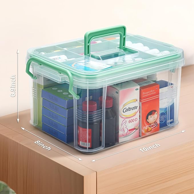 15QT Clear Medicine Organizer Storage Box - Image 2