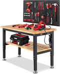 Adjustable Height Work Bench 48 x 20 Workbench by ENJOYWOOD