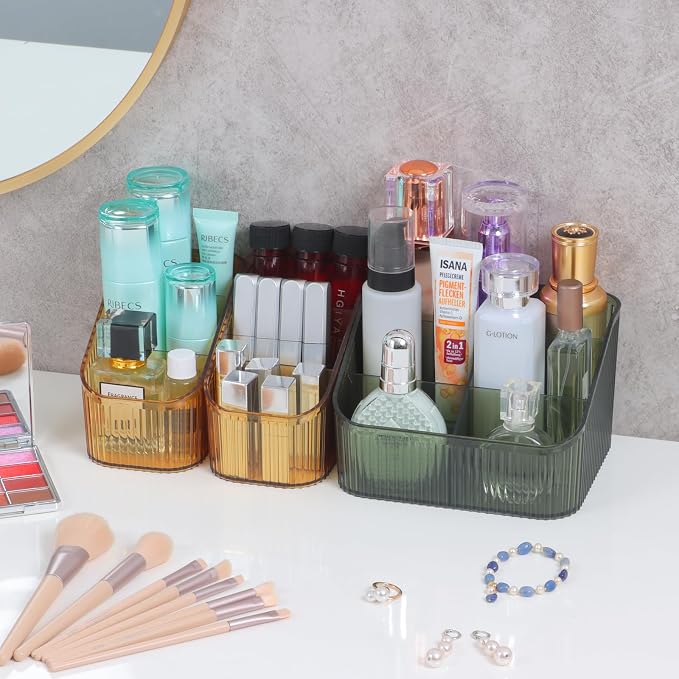 Amber Makeup Organizer, Makeup Brush Holder 8 Cups - Image 2
